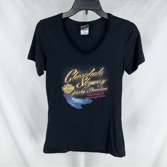 Harley-Davidson Tops - Harley Davidson Women’s Cherohala Skyway Tellico Plains Black T Shirt Size S